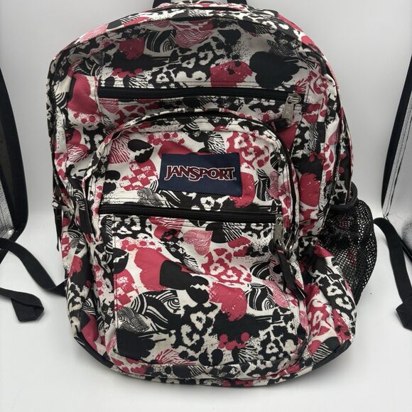 JanSport Handbags - Jansport Mini Backpack Day Bag Hearts Black Pink
